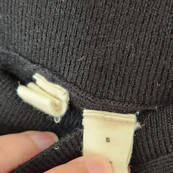 MOTH Anthropologie Black Wool Crop Wide Leg Belted Pants - Picture 5 of 6